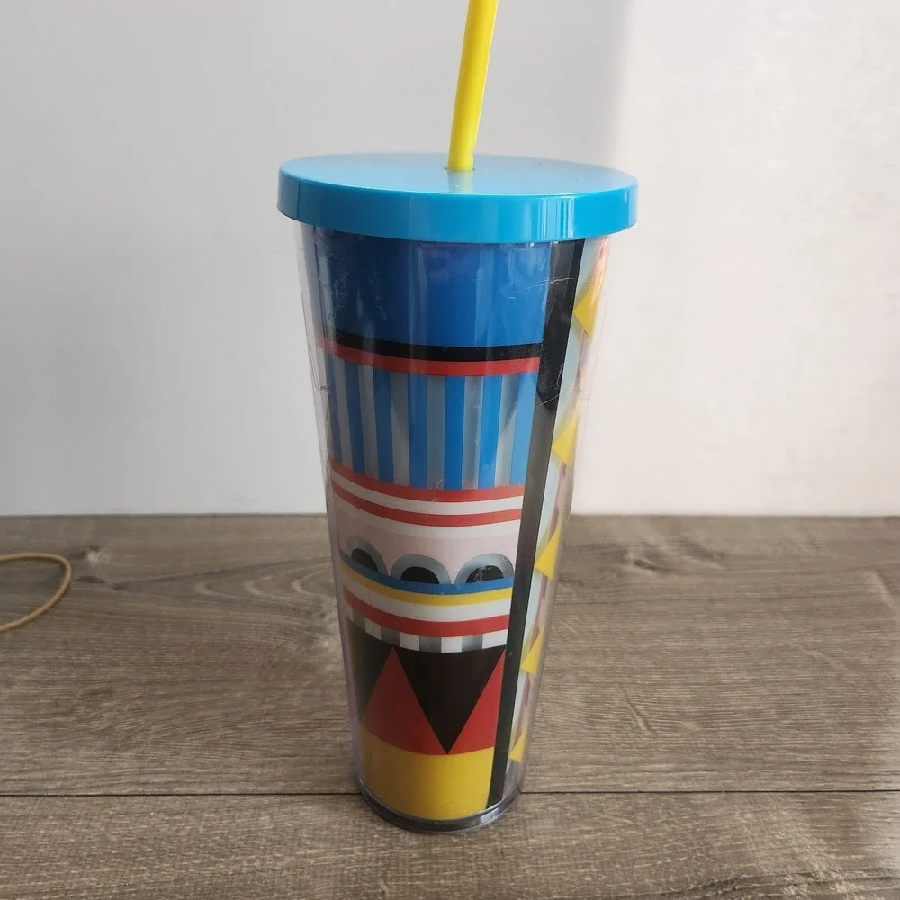 Starbucks Abstract Geometric Picasso Cold Cup Tumbler Venti 24 Oz Lid Straw READ